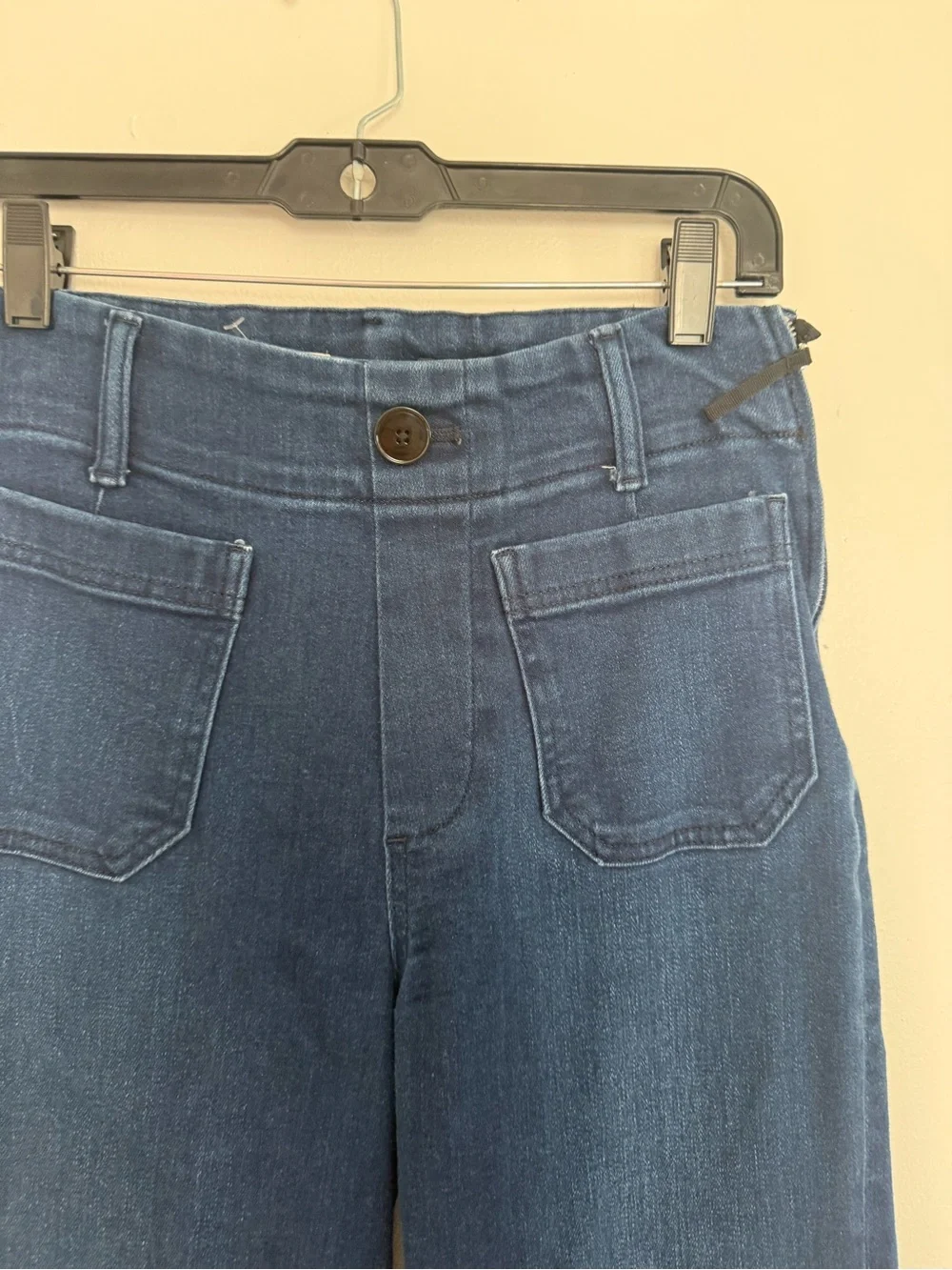 Anthropologie Maeve Jeans The Colette Pant Wide-Leg Crop in Citroen Blue Denim - Picture 5 of 11
